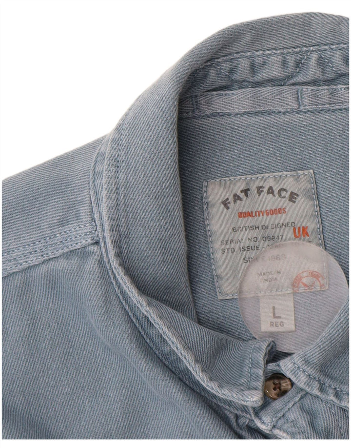 Fat Face Mens Denim Shirt Large Blue Cotton
