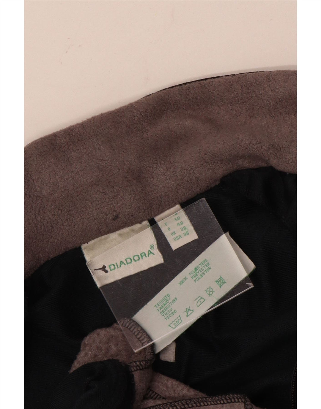 Diadora Mens Tracksuit Top Jacket UK 38 Medium Grey Colourblock Polyester
