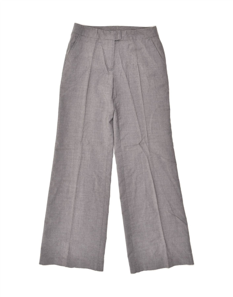 BENETTON Womens Wide Leg Suit Trousers IT 42 Medium W28 L31  Grey Wool | Vintage Benetton | Thrift | Second-Hand Benetton | Used Clothing | Messina Hembry 