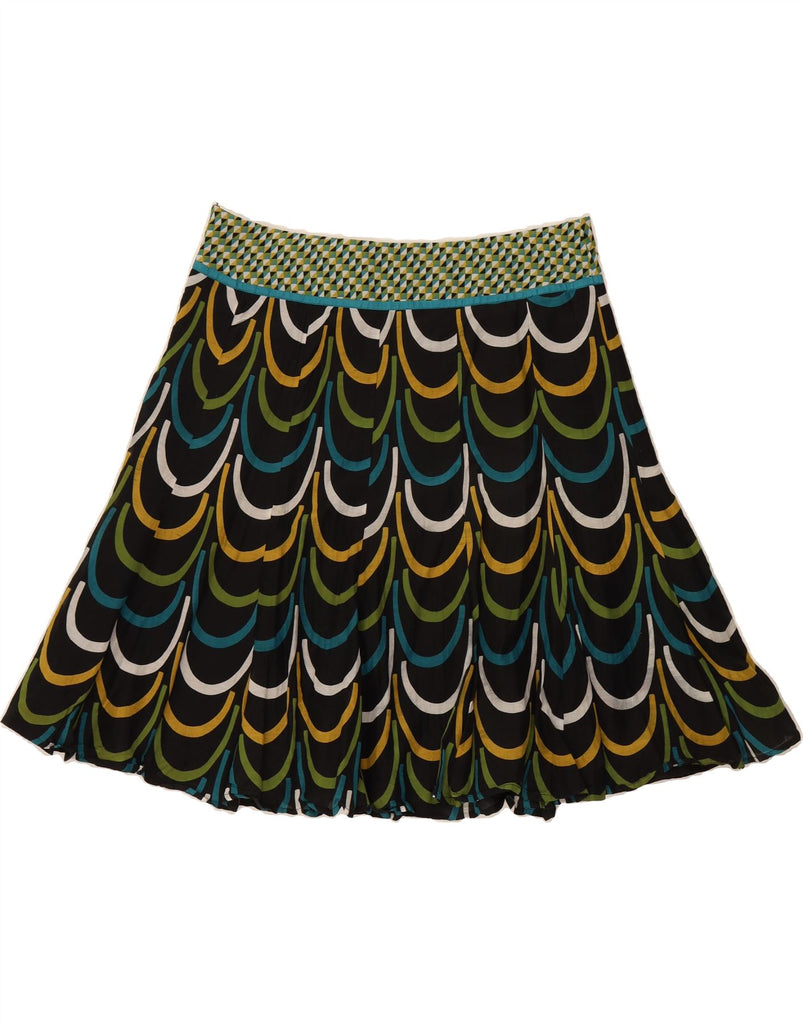 MONSOON Womens A-Line Skirt UK 16 Large W37  Black Geometric Cotton Vintage Monsoon and Second-Hand Monsoon from Messina Hembry 