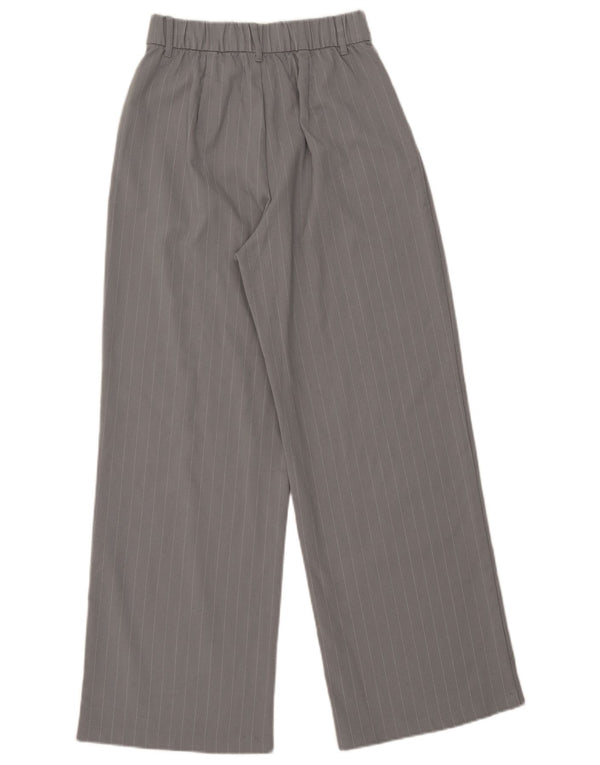 Hollister Womens High Waist Wide Leg Chino Trousers XS W25 L28 Grey Striped