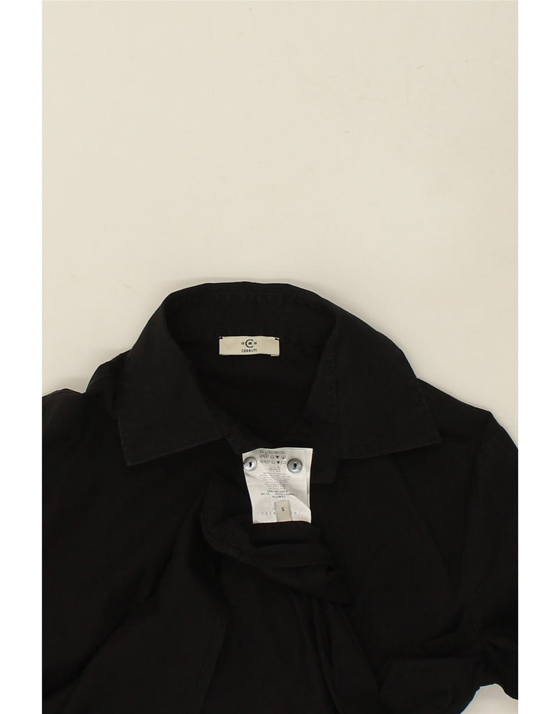 CERRUTI 1881 Womens Shirt UK 10 Small Black Cotton | Vintage Cerruti 1881 | Thrift | Second-Hand Cerruti 1881 | Used Clothing | Messina Hembry 