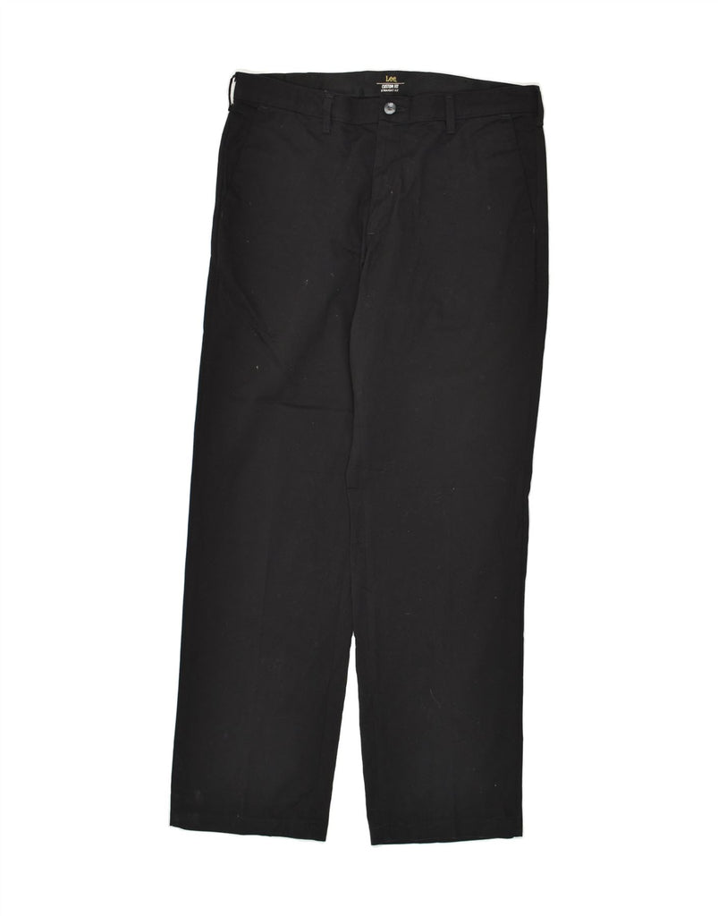 LEE Mens Custom Fit Straight Casual Trousers W36 L34 Black Cotton | Vintage Lee | Thrift | Second-Hand Lee | Used Clothing | Messina Hembry 