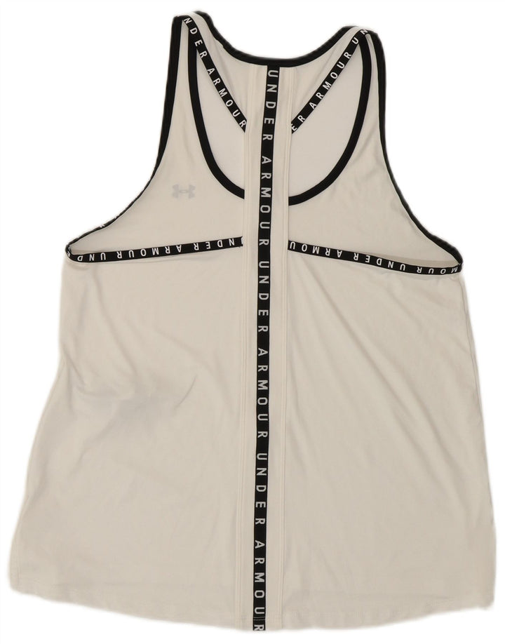 Under Armour Womens Graphic Vest Top UK 14 Medium Off White Polyester