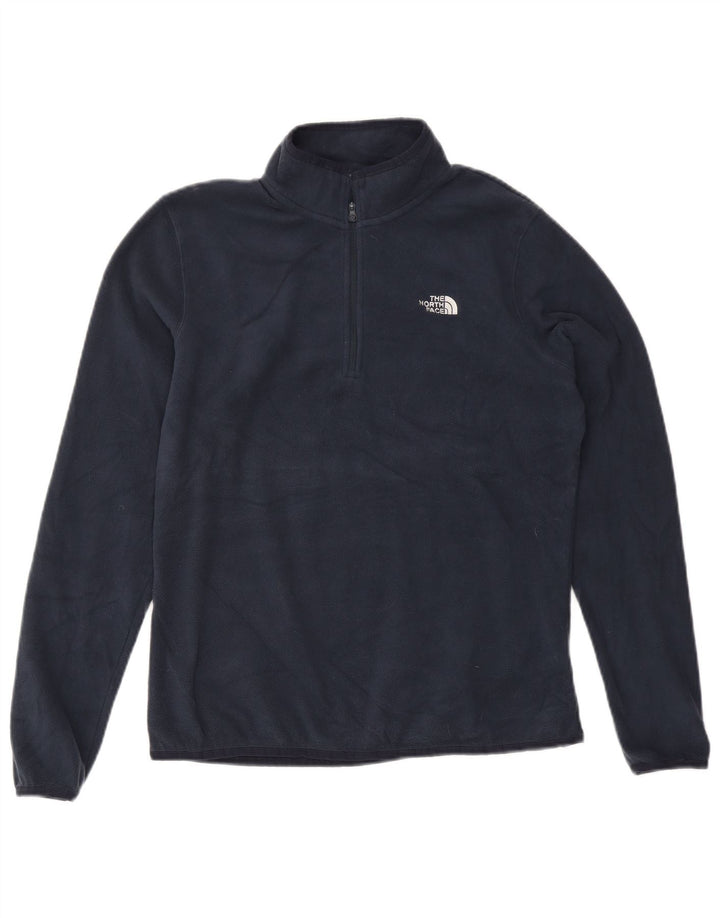The North Face Womens Fleece Jumper UK 14 Large Navy Blue Polyester