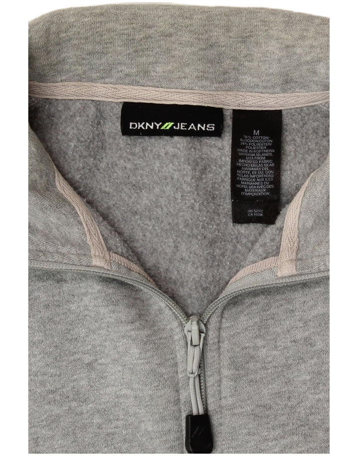 Dkny Mens Graphic Tracksuit Top Jacket Medium Grey Cotton