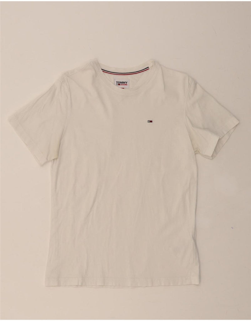TOMMY HILFIGER Mens T-Shirt Top Small White Cotton Vintage Tommy Hilfiger and Second-Hand Tommy Hilfiger from Messina Hembry 
