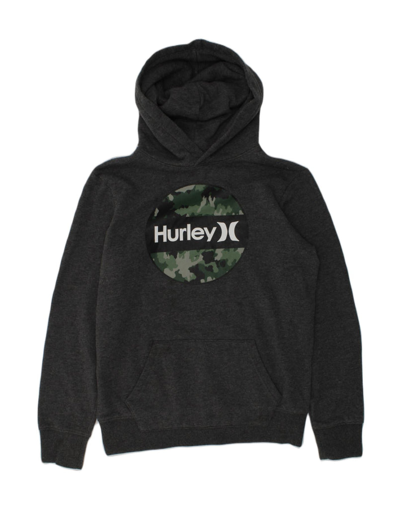 HURLEY Boys Graphic Hoodie Jumper 14-15 Years Grey Cotton | Vintage Hurley | Thrift | Second-Hand Hurley | Used Clothing | Messina Hembry 