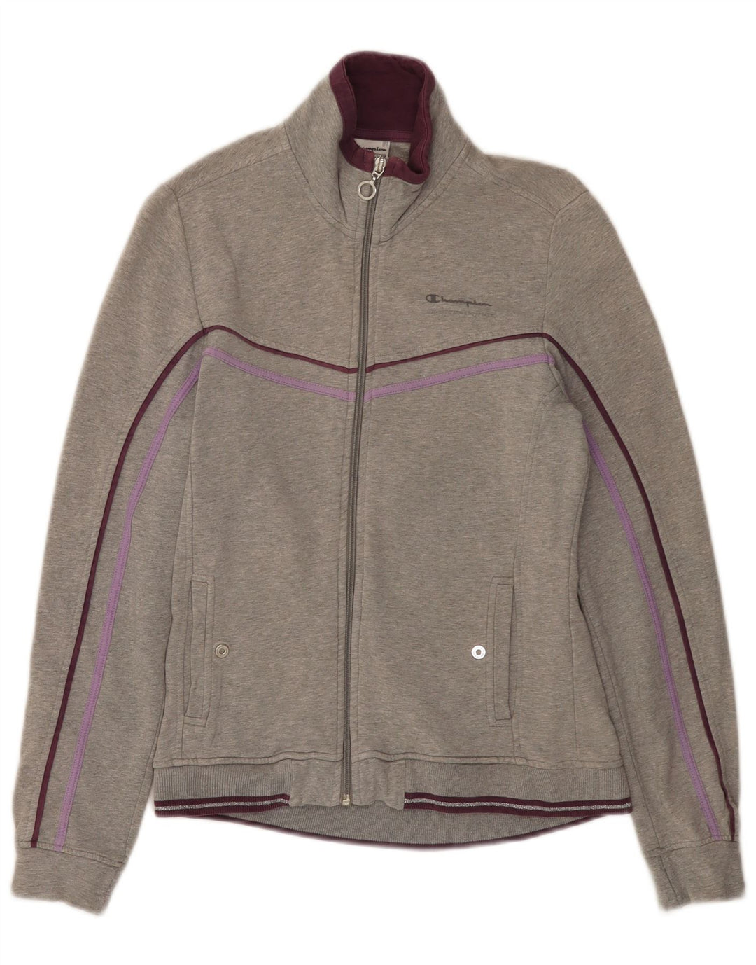 CHAMPION Womens Tracksuit Top Jacket UK 10 Small Grey