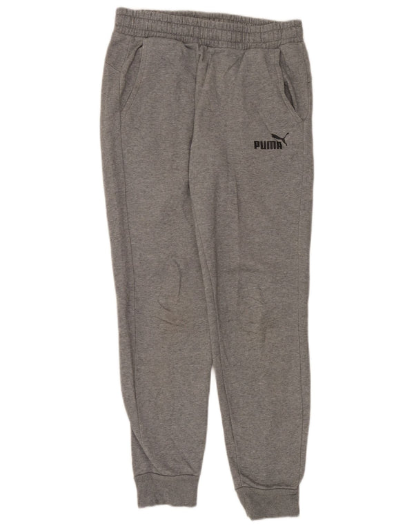 Puma Mens Tracksuit Trousers Joggers Medium Grey Flecked Cotton