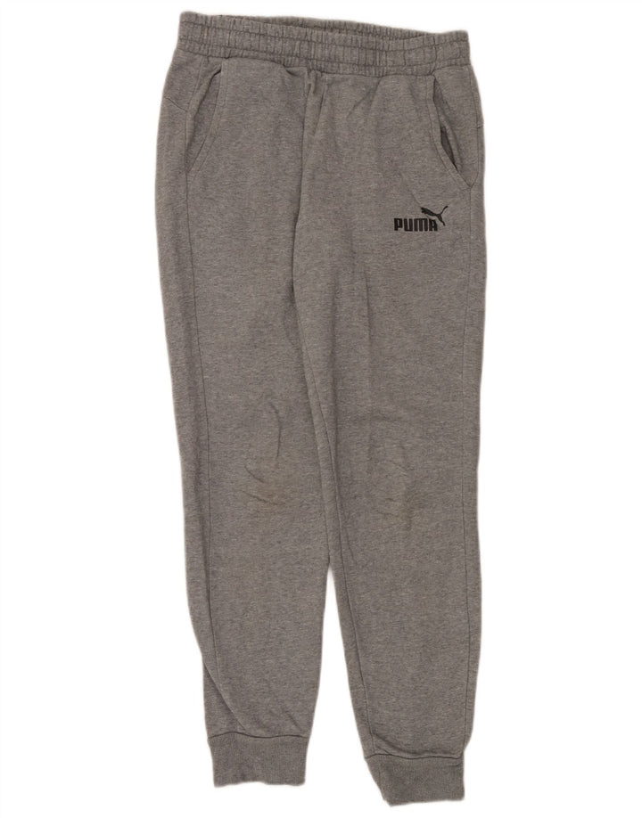Puma Mens Tracksuit Trousers Joggers Medium Grey Flecked Cotton