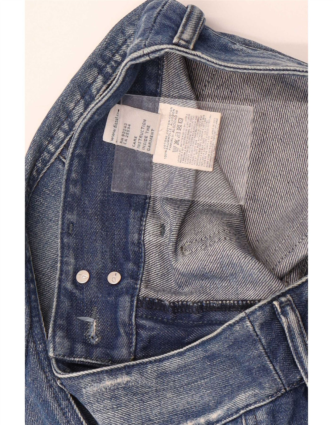 Diesel Womens Distressed Cropped Jeans W26 L25 Blue Cotton