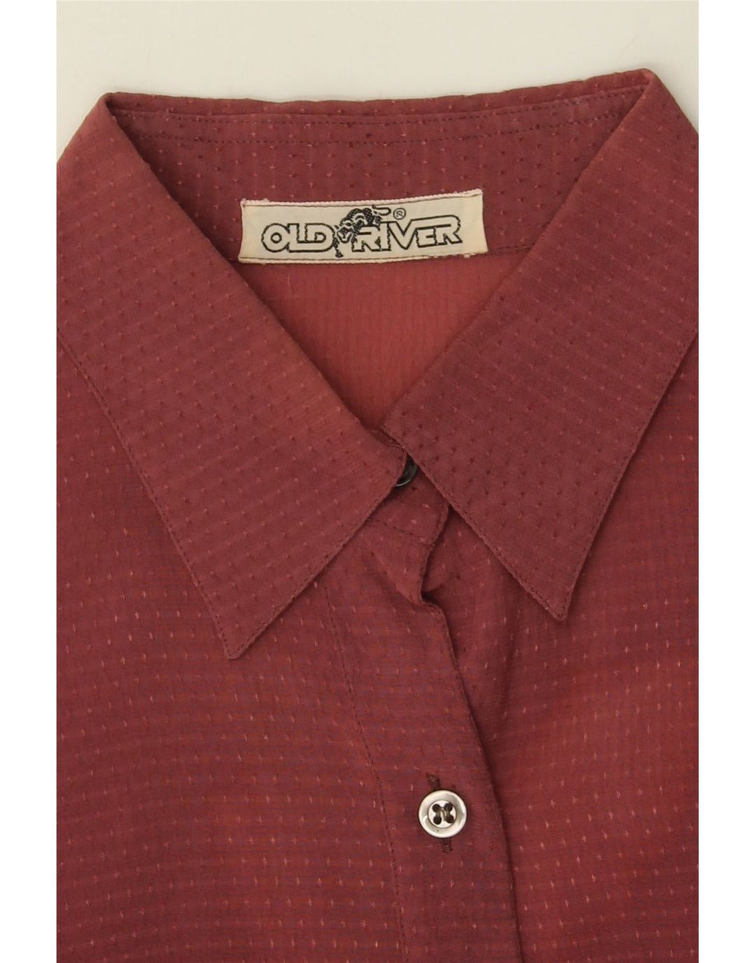 OLD RIVER Womens Shirt UK 12 Medium Maroon Flecked Vintage Old River and Second-Hand Old River from Messina Hembry 