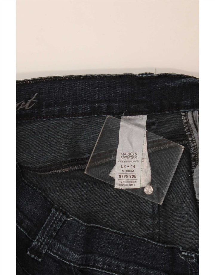 Marks & Spencer Womens Slim Bootcut Jeans UK 14 Medium W32 L26 Navy Blue