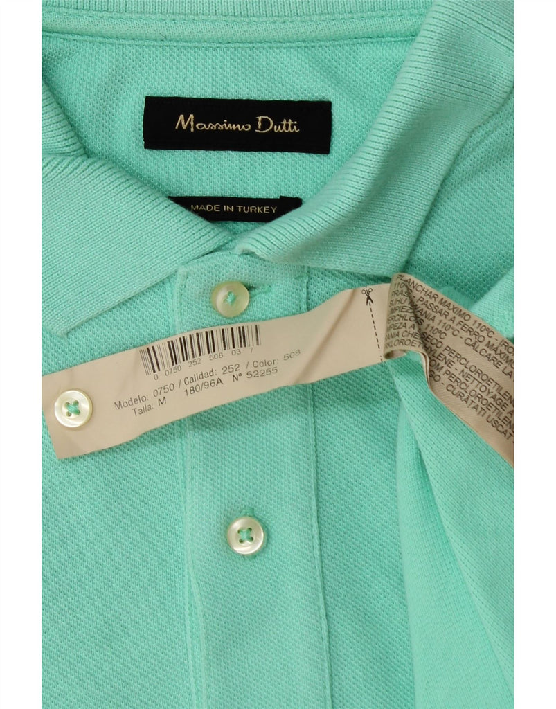 MASSIMO DUTTI Mens Polo Shirt Medium Turquoise Cotton Vintage Massimo Dutti and Second-Hand Massimo Dutti from Messina Hembry 