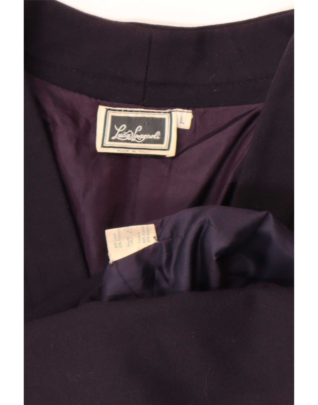 Luisa Spagnoli Womens 3 Button Blazer Jacket UK 16 Large Navy Blue Wool