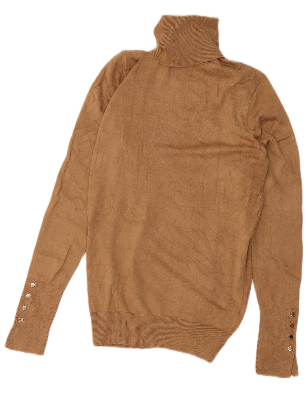 Zara Womens Roll Neck Jumper Sweater UK 12 Medium Brown