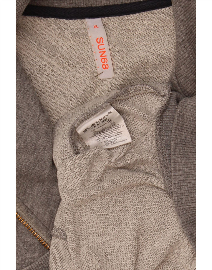 Sun68 Mens Tracksuit Top Jacket XL Grey Flecked Cotton