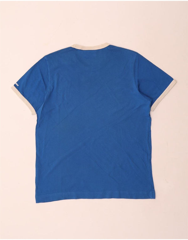 Lotto Mens Italia Graphic T-Shirt Top Medium Blue Cotton