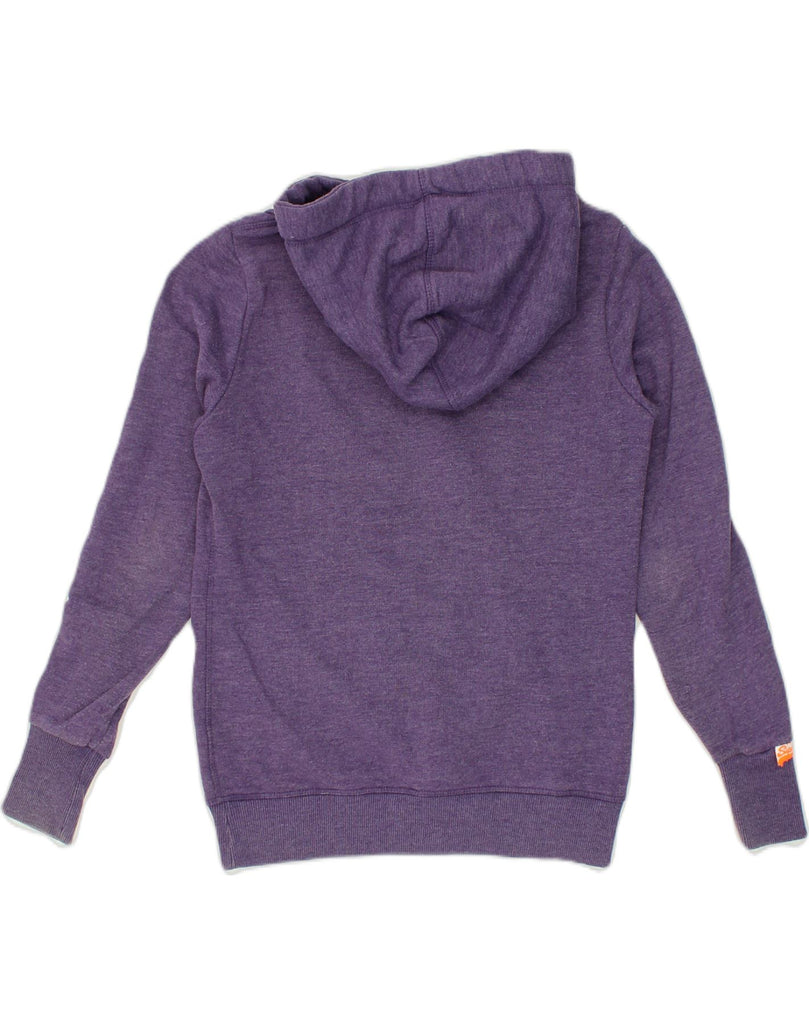 SUPERDRY Womens Graphic Hoodie Jumper UK 8 Small Purple Cotton | Vintage Superdry | Thrift | Second-Hand Superdry | Used Clothing | Messina Hembry 