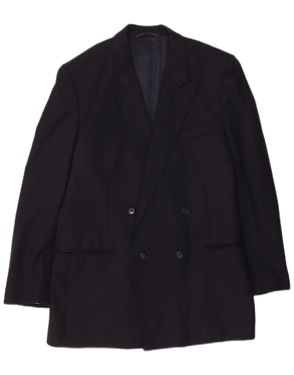 Vintage Mens Double Breasted Blazer Jacket IT 50 Large Navy Blue