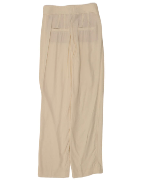 Massimo Dutti Womens High Waist Casual Trousers EU 34 2XS W24 L30 Off White