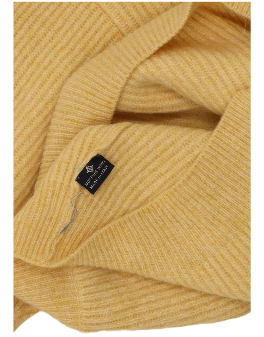 Vintage Mens Cardigan Sweater Medium Yellow Virgin Wool