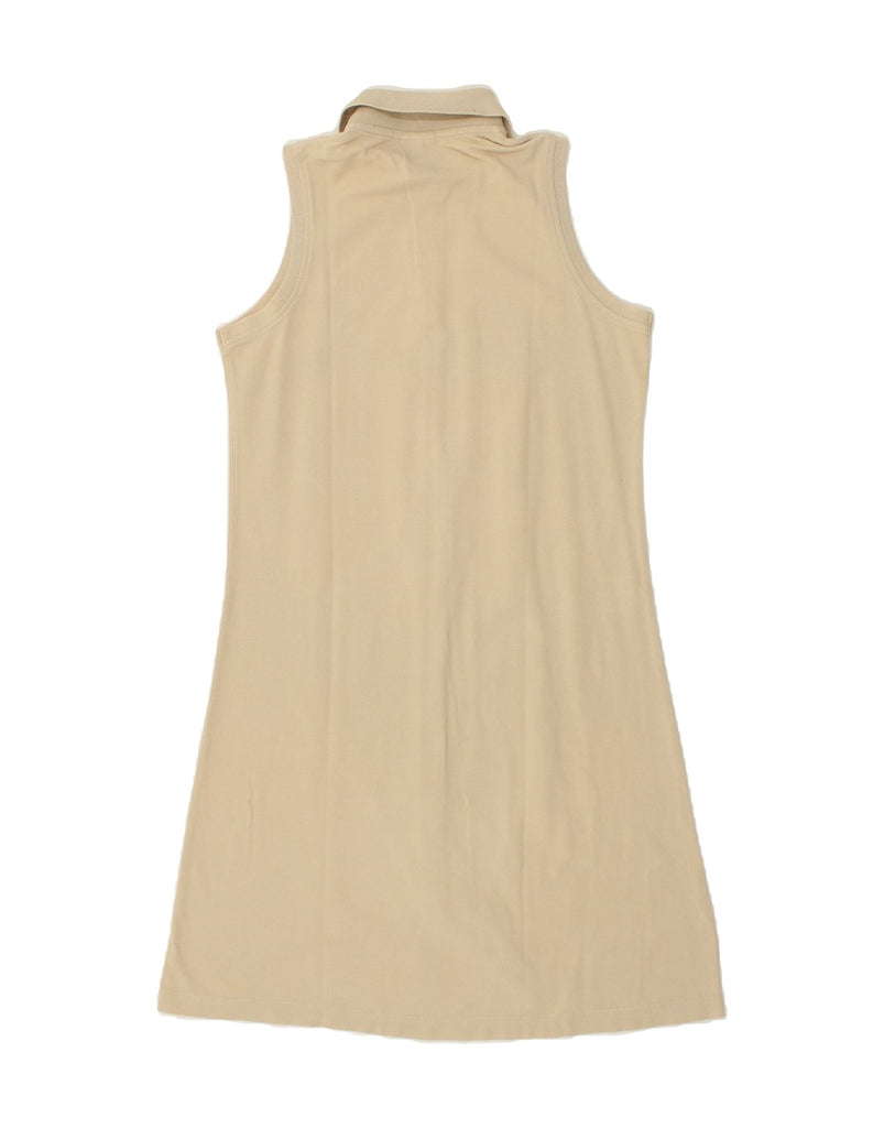 VINTAGE Womens Sleeveless Polo Dress UK 12 Medium Beige | Vintage Vintage | Thrift | Second-Hand Vintage | Used Clothing | Messina Hembry 