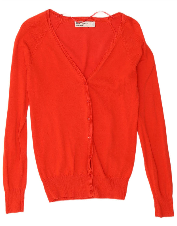 Zara Womens Cardigan Sweater UK 10 Small Red