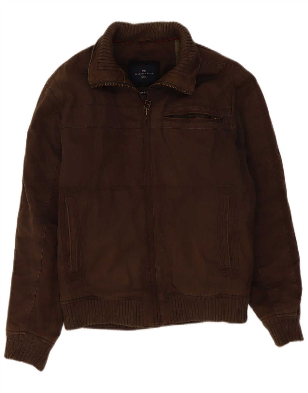 Marks & Spencer Mens Bomber Jacket UK 36 Small Khaki Cotton