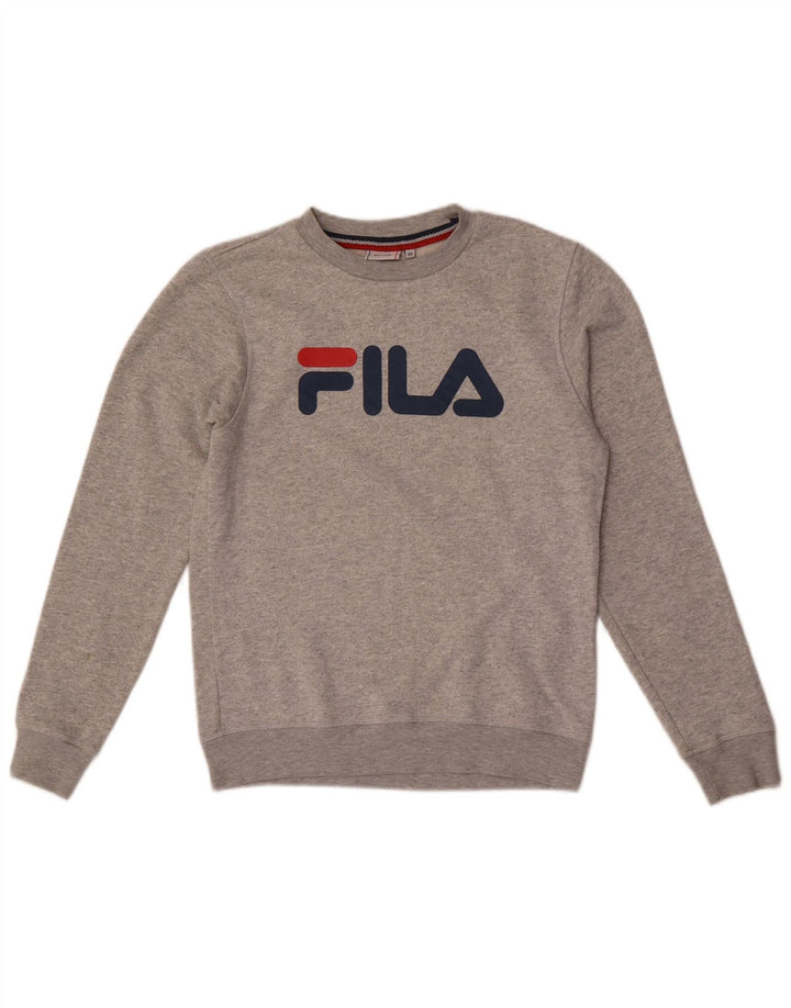 Fila Mens Graphic Sweatshirt Jumper XS Grey Flecked Cotton