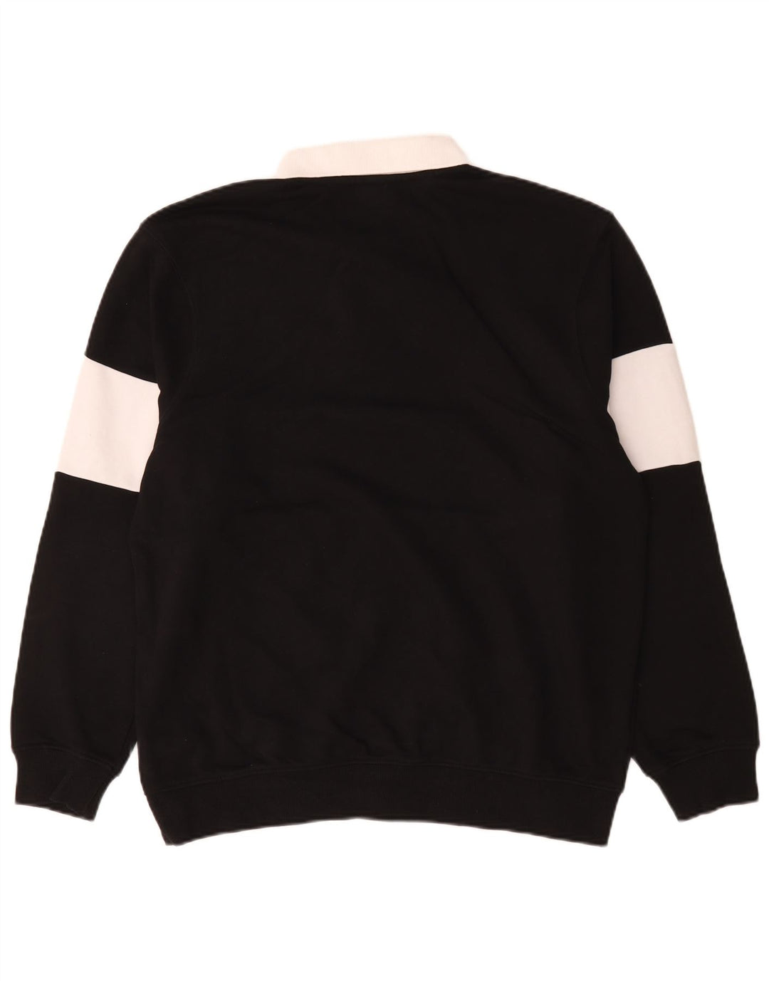 Ellesse Mens Polo Neck Sweatshirt Jumper Medium Black Colourblock Cotton