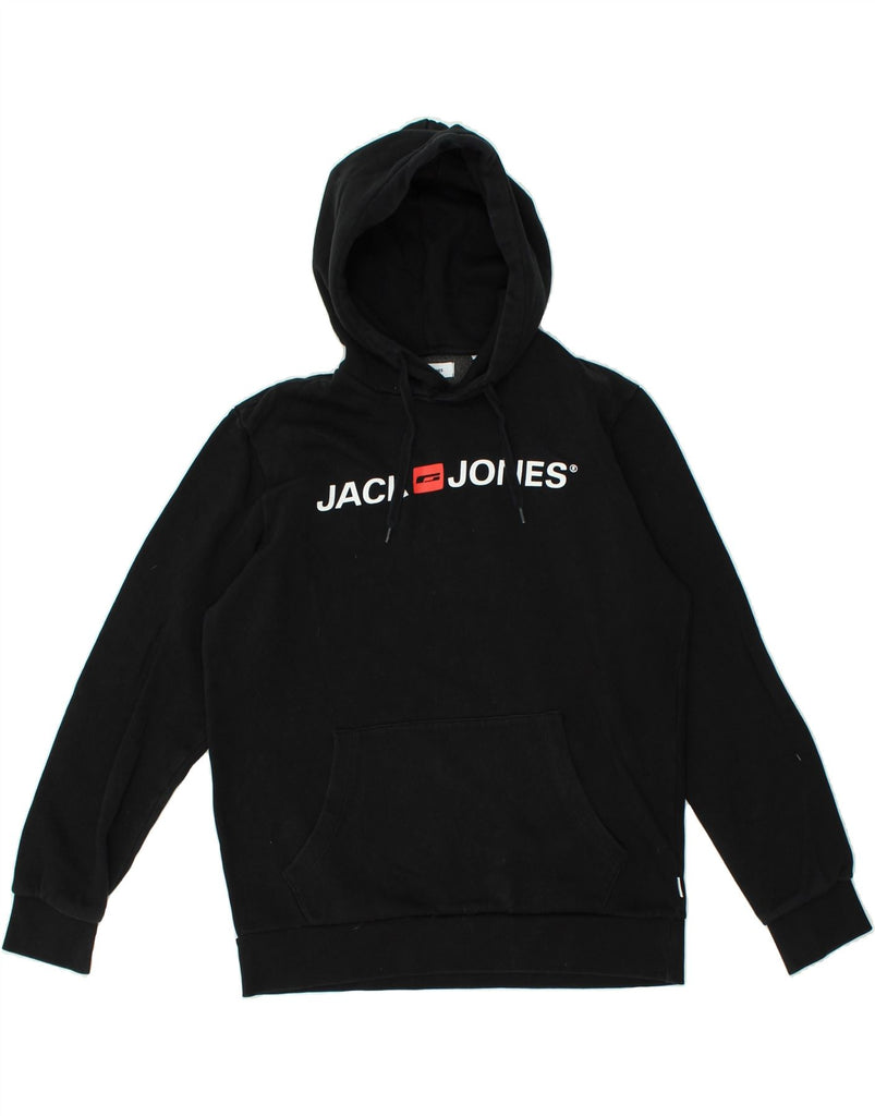 JACK & JONES Mens Graphic Hoodie Jumper Large Black Cotton | Vintage Jack & Jones | Thrift | Second-Hand Jack & Jones | Used Clothing | Messina Hembry 