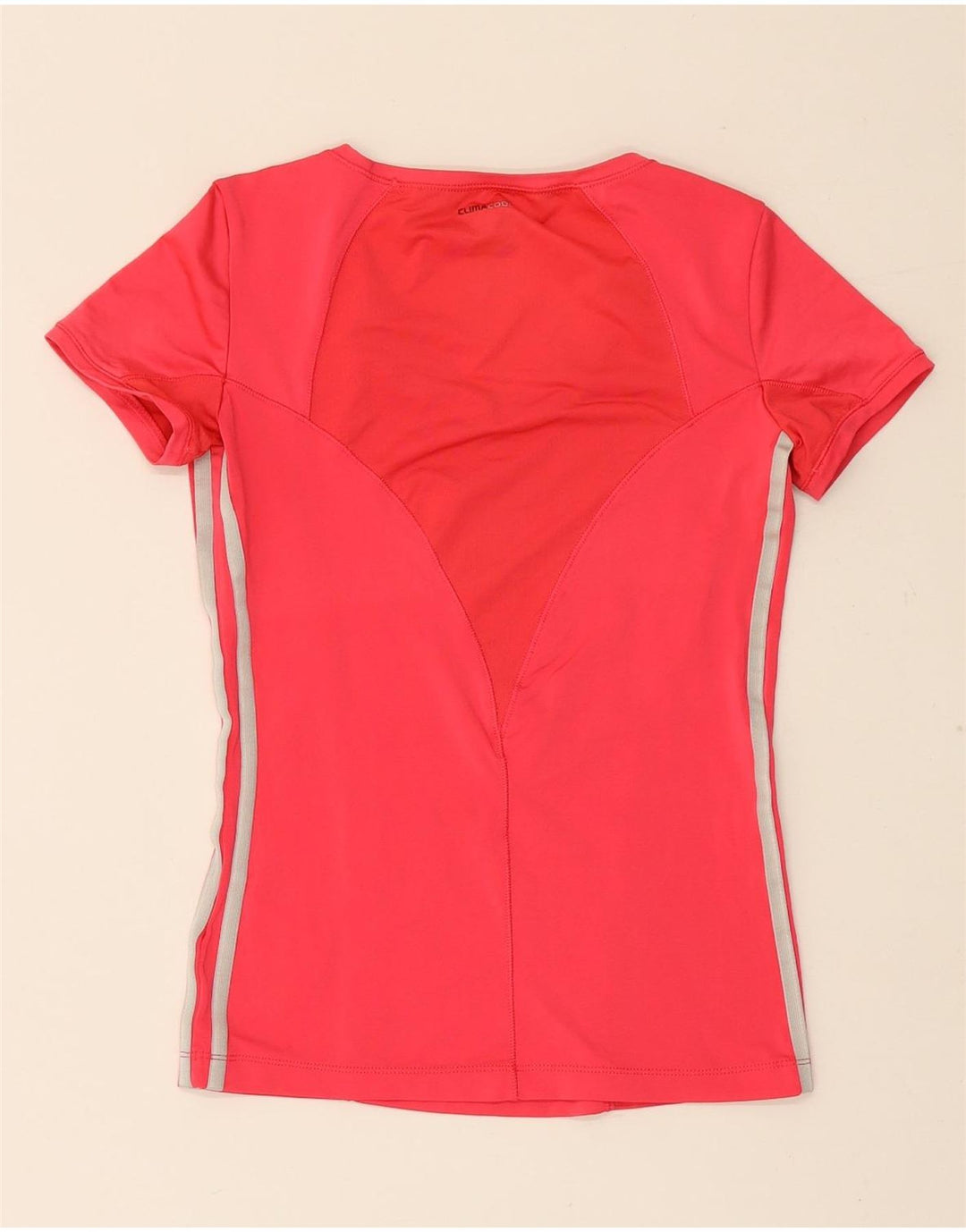 Adidas Womens Climacool T-Shirt Top UK 8 Small Red Polyester