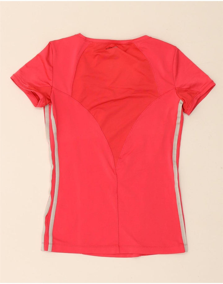 Adidas Womens Climacool T-Shirt Top UK 8 Small Red Polyester