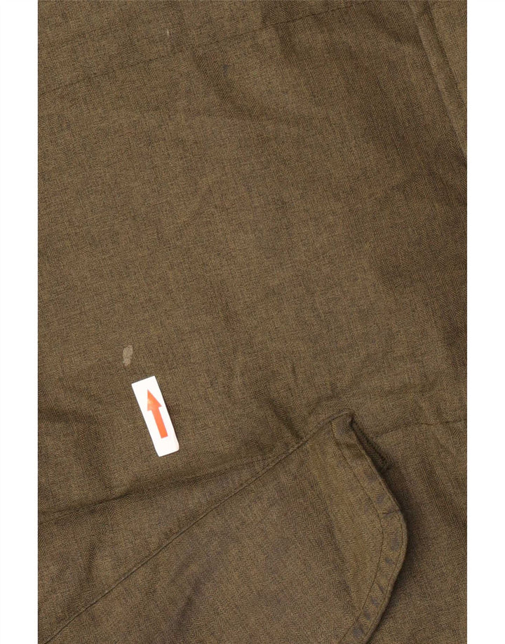 Fred Perry Mens Hooded Padded Jacket UK 38 Medium Khaki