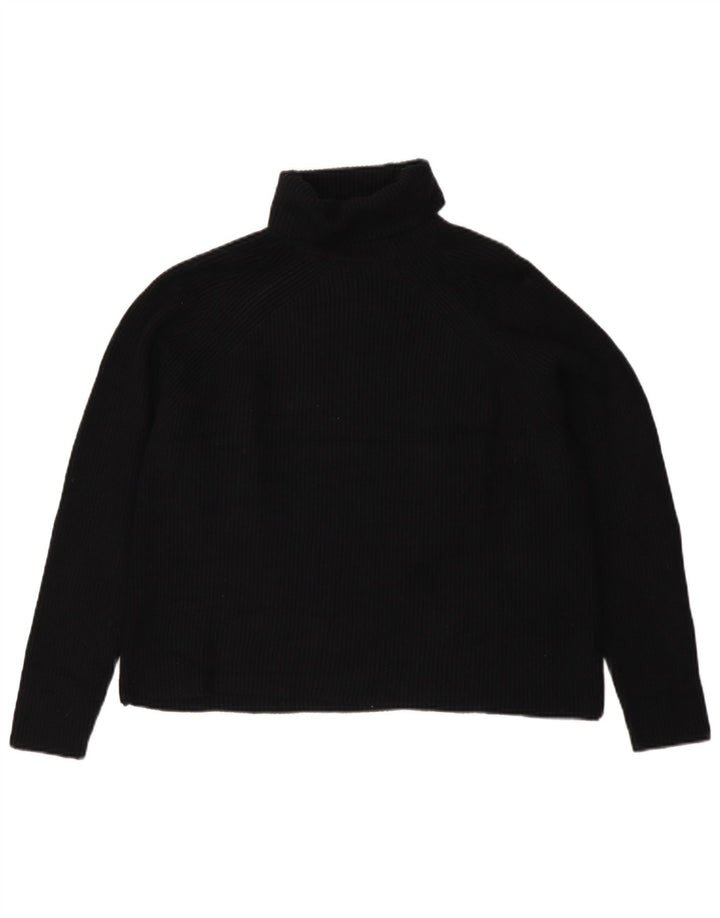 Marks & Spencer Womens Roll Neck Jumper Sweater UK 16 Large Black Viscose