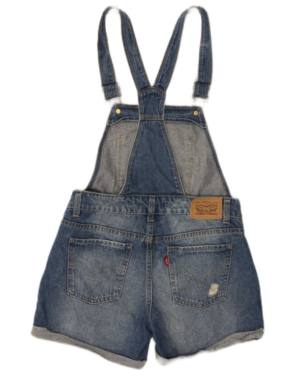 LEVI'S Girls Dungarees Denim Shorts 11-12 Years W28 Blue Cotton