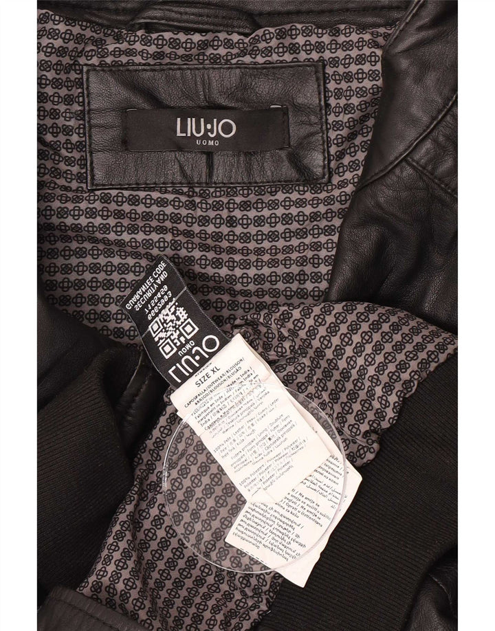 Liu Jo Mens Leather Jacket UK 42 XL Black
