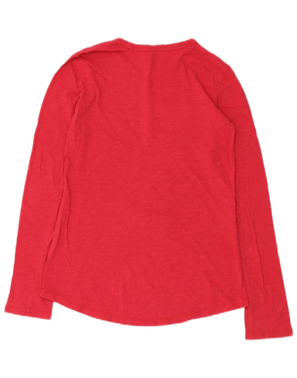 Benetton Girls Graphic Top Long Sleeve 10-11 Years XL Pink Cotton
