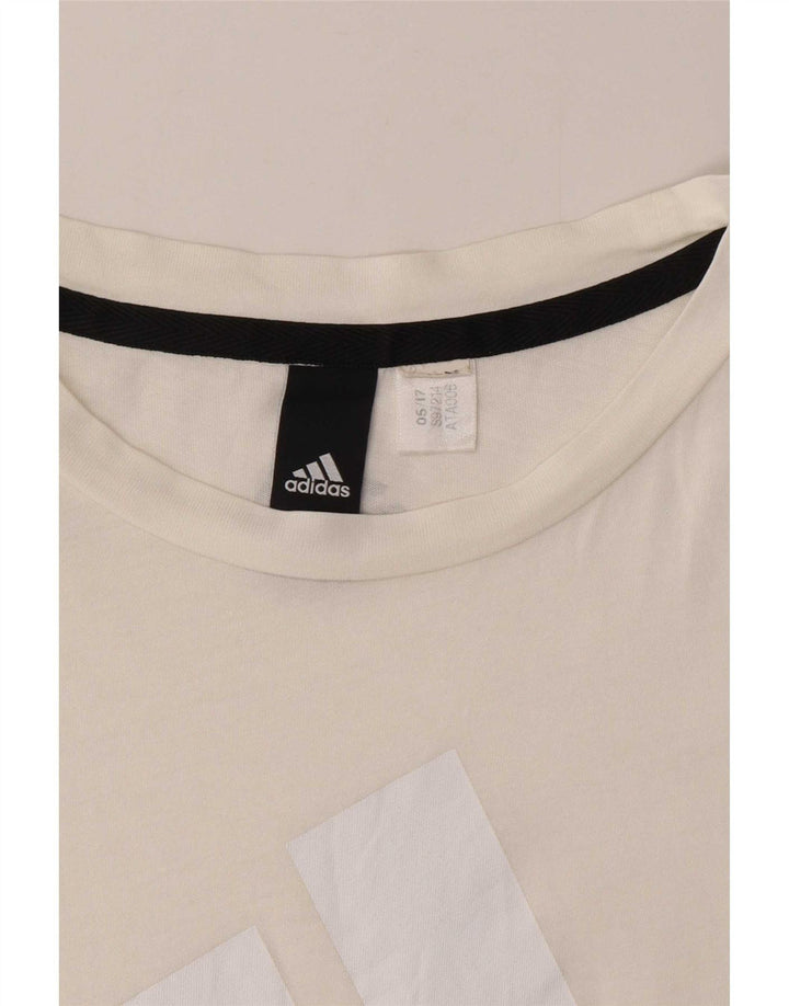 Adidas Womens Graphic T-Shirt Top UK 10 Small White