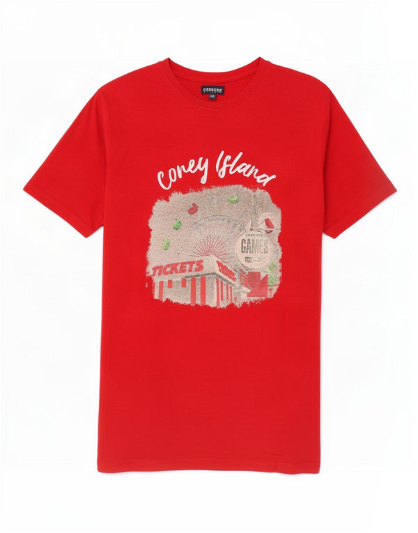 Carrera Mens Graphic T-Shirt Top 2XL Red Cotton
