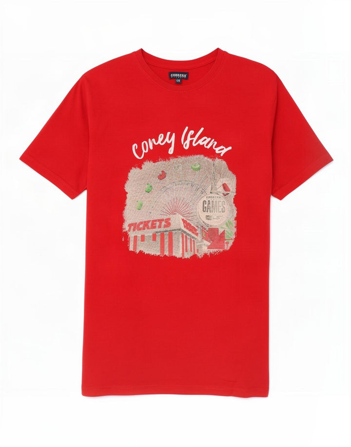 Carrera Mens Graphic T-Shirt Top 2XL Red Cotton