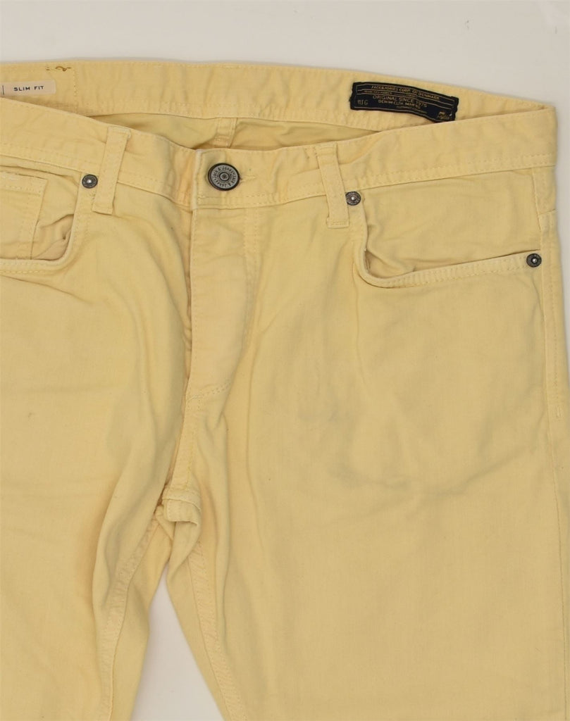 JACK & JONES Mens Slim Fit Slim Jeans W32 L32  Beige Cotton | Vintage Jack & Jones | Thrift | Second-Hand Jack & Jones | Used Clothing | Messina Hembry 