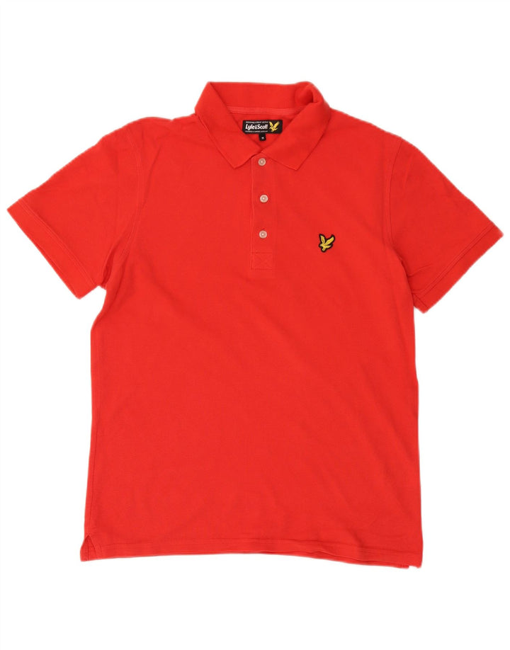 Lyle & Scott Mens Polo Shirt Medium Red Cotton