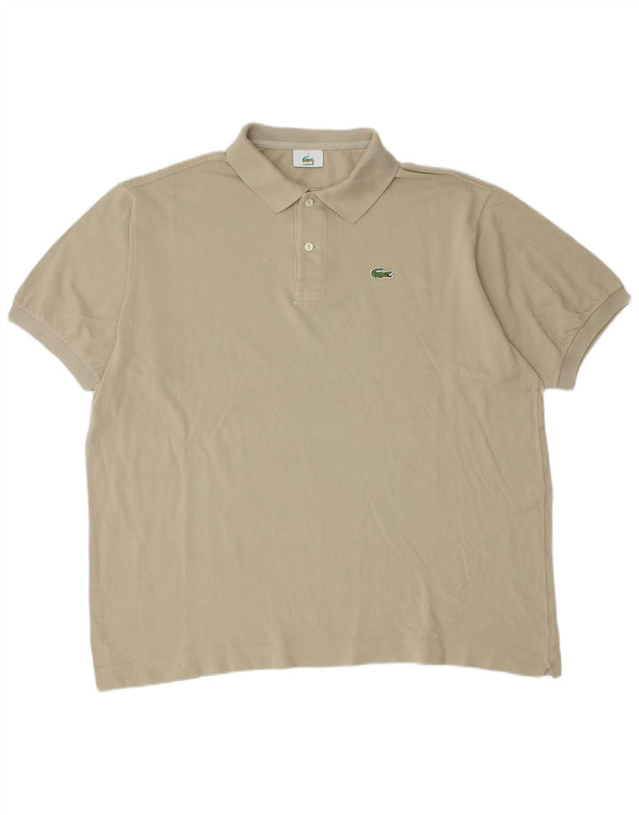 Lacoste Mens Polo Shirt Size 7 2XL Beige Cotton