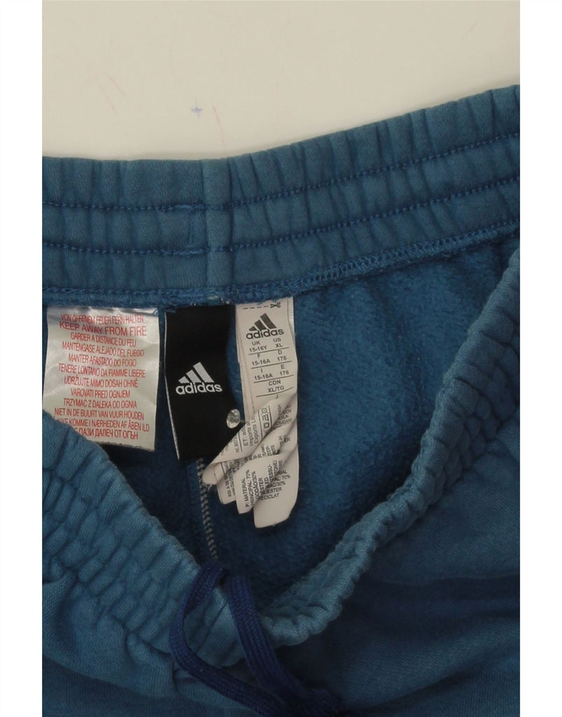ADIDAS Boys Graphic Tracksuit Trousers Joggers 15-16 Years  Blue Cotton Vintage Adidas and Second-Hand Adidas from Messina Hembry 