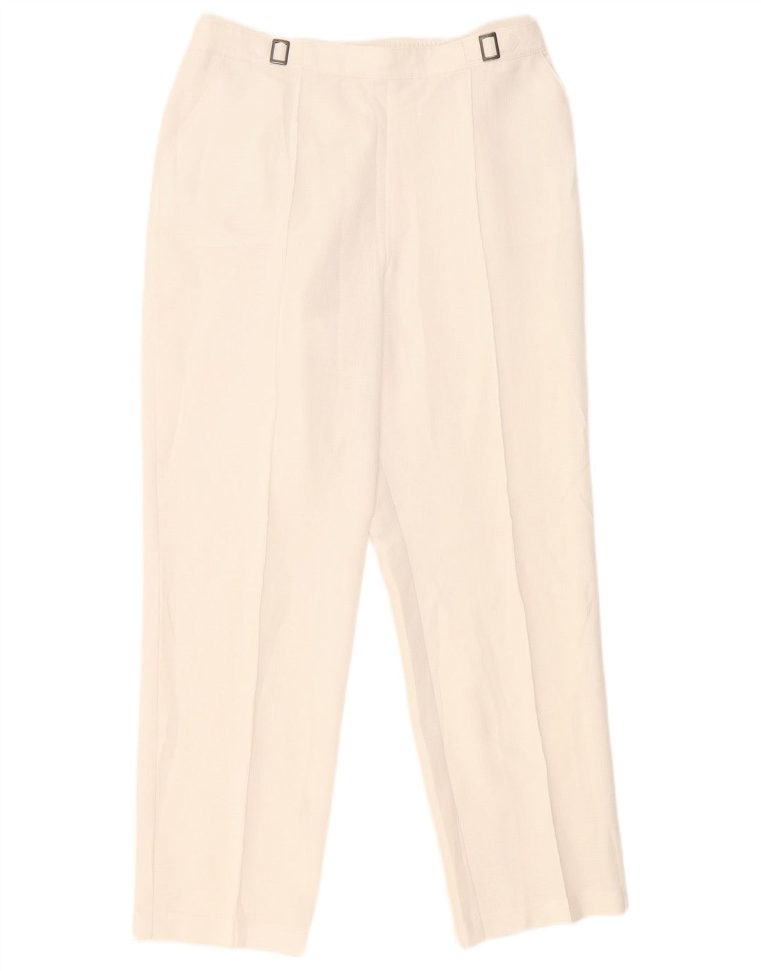 Marks & Spencer Womens Casual Trousers UK 14 Large W32 L29 White Check