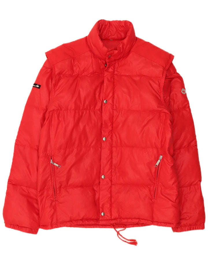 Vintage Mens Padded Jacket UK 40 Large Red Polyamide