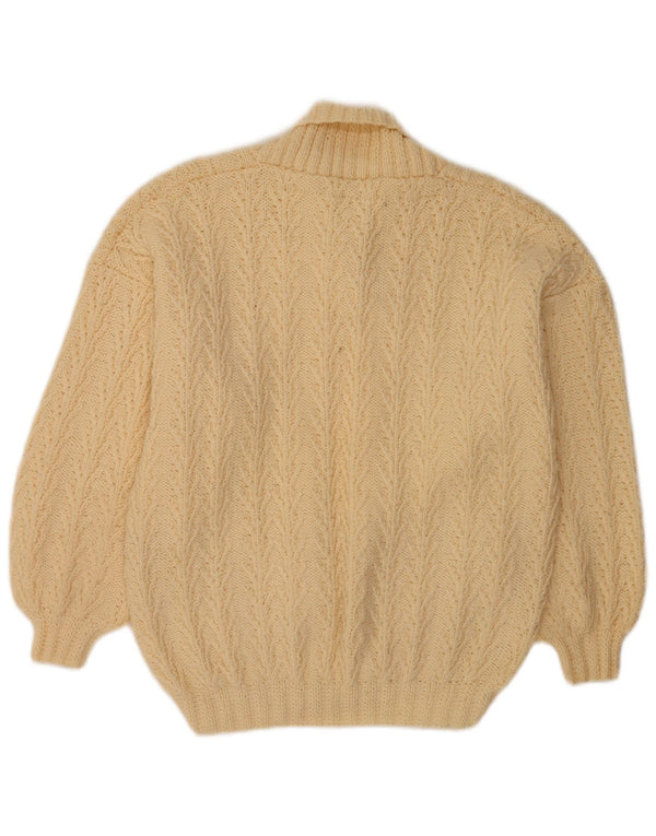 Vintage Womens Shawl Neck Jumper Sweater UK 14 Large Off White